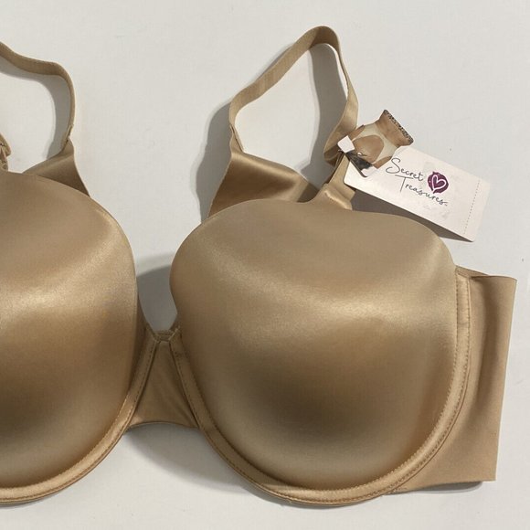 Secret Treasures Bra 42D Beige Light Lined Bonded Back Smoothing Sides NEW - Picture 3 of 10